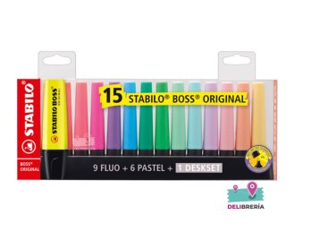 RESALTADOR STABILO BOSS DESKSET X 15 UNID.