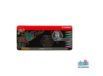 MICROFIBRA STABILO PEN 68 METALLIC LATA X 8