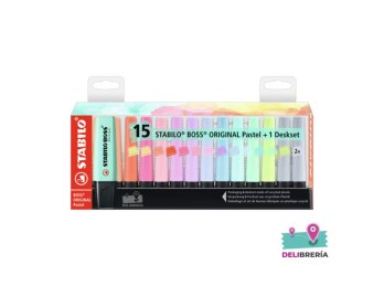 RESALTADOR STABILO BOSS PASTEL DESKSET X 15 UNID.