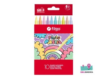 MARCADOR FILGO PINTO ESCOLAR PASTEL X10
