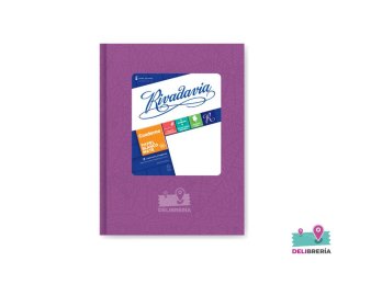 CUADERNO RIVADAVIA ARAÑA TAPA DURA 50 HOJAS RAYADO LILA