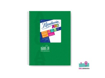 CUADERNO 21 X 27 RIVADAVIA ABC TIPO VINILO VERDE 60 HS CUADRICULADO ESPIRAL