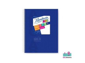 CUADERNO 21 X 27 RIVADAVIA ABC TIPO VINILO AZUL 60 HOJAS RAYADO ESPIRAL