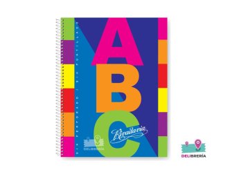 CUADERNO 21 X 27 RIVADAVIA ABC 60 HOJAS RAYADO ESPIRAL TAPA DURA