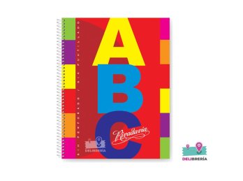 CUADERNO 21 X 27 RIVADAVIA ABC 60 HOJAS RAYADO ESPIRAL TAPA DURA