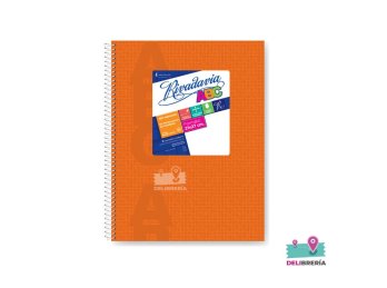 CUADERNO 21 X 27 RIVADAVIA ABC TIPO VINILO NARANJA 60 HOJAS RAYADO ESPIRAL