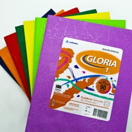 CUADERNO GLORIA ARAÑA 90GMS TAPA DURA 48 HOJAS RAYADO AMARILLO