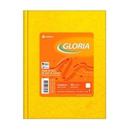 CUADERNO GLORIA ARAÑA TAPA DURA 42 HOJAS RAYADO AMARILLO