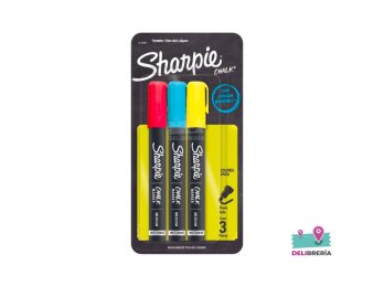 MARCADOR SHARPIE DE TIZA CHALK BORRABLE X3