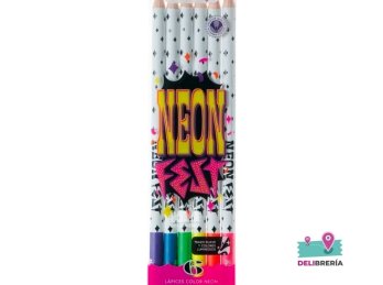 LAPICES DE COLORES MOOVING COLORING X 6 LARGOS NEON