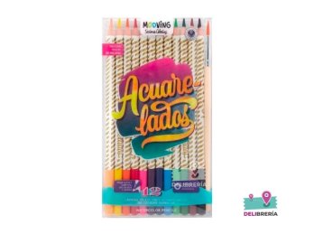 LAPICES DE COLORES MOOVING COLORING X 12 LARGOS ACUARELABLES