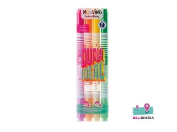 RESALTADOR MOOVING COLORING X 4 DUO (NEON/PASTEL)