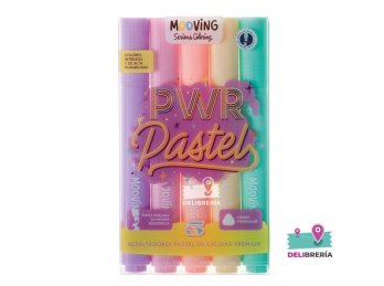 RESALTADOR MOOVING COLORING X 5 PASTEL