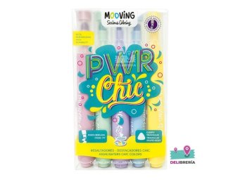 RESALTADOR MOOVING COLORING X 5 CHIC