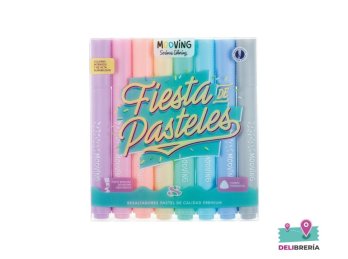 RESALTADOR MOOVING COLORING X 8 PASTEL