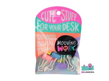 BINDER CLIP MOOVING 19 MM NEON X 12