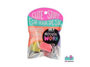 BINDER CLIP MOOVING 32 MM X4 NEON