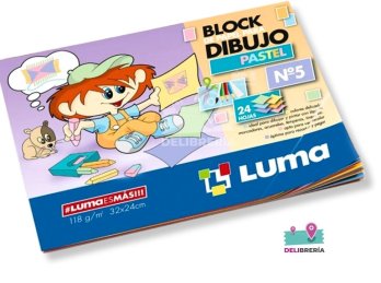 BLOCK DIBUJO LUMA PASTEL Nº 5 24 HS