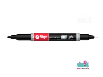 MARCADOR FILGO PERMANENTE 042 DOBLE PUNTA NEGRO