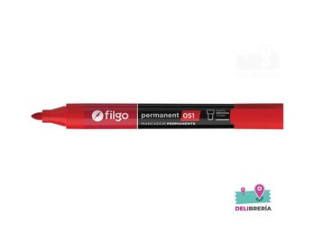 MARCADOR FILGO PERMANENTE PUNTA REDONDA 051 ROJO