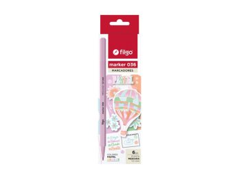 MARCADOR FILGO MARKER 036 PUNTA MED 1,0 ESTUCHE X6 PASTEL