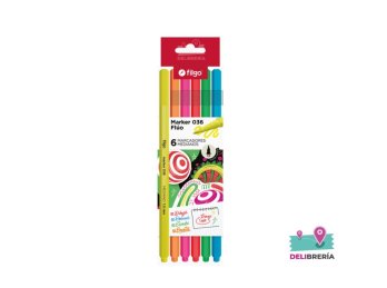 MARCADOR FILGO MARKER 036 PUNTA MED 1,0 ESTUCHE X6 FLUO