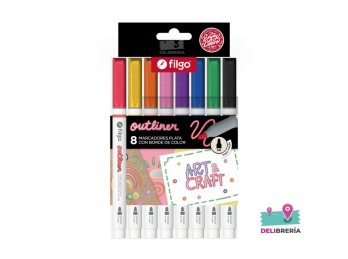 MARCADOR FILGO OUTLINER DOBLE TINTA X8