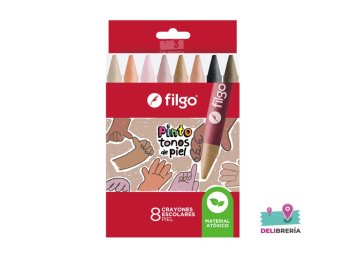 CRAYONES FILGO DE CERA TONOS DE PIEL X 8