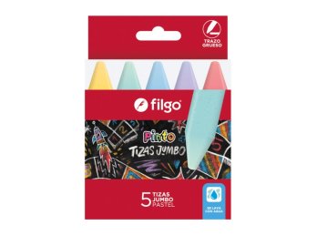 TIZA FILGO PINTO JUMBO ESTUCHE X 5 PASTEL