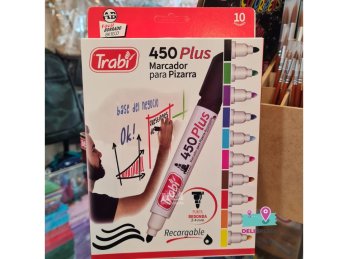 MARCADOR TRABI 450 PARA PIZARRA SURTIDO X10