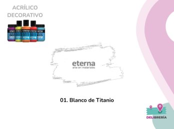 ACRILICO DECORATIVO ETERNA 50 ML 001-BLANCO DE TITANIO