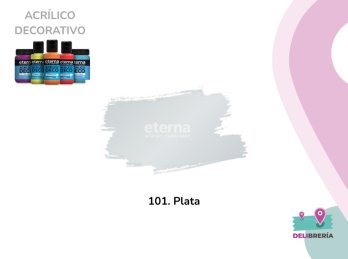 ACRILICO DECORATIVO ETERNA 50 ML 101-PLATA