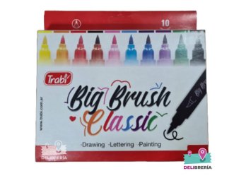 MARCADOR TRABI BIG BRUSH BL X10 SURTIDO