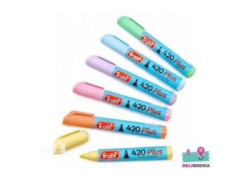 MARCADOR TRABI 420 AL AGUA PUNTA REDONDA PASTEL X6