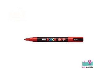 MARCADOR UNI-POSCA 3M 1,5 MM PUNTA CÓNICA ROJO