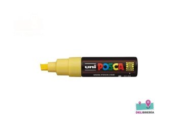 MARCADOR UNI-POSCA 8K 5,5 MM PUNTA BISEL AMARILLO