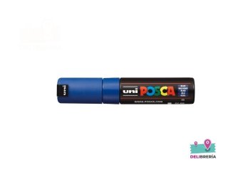 MARCADOR UNI-POSCA 8K 5,5 MM PUNTA BISEL AZUL