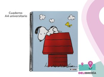 CUADERNO 29,7 MOOVING TAPA SEMIRÍGIDA D 80 HOJAS RAYADO SNOOPY