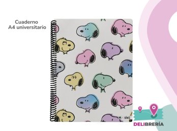 CUADERNO 29,7 MOOVING TAPA SEMIRÍGIDA D 80 HOJAS RAYADO SNOOPY