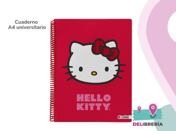 CUADERNO 29,7 MOOVING TAPA SEMIRÍGIDA D 80 HOJAS RAYADO HELLO KITTY