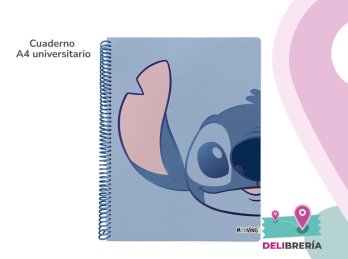 CUADERNO 29,7 MOOVING TAPA SEMIRÍGIDA D 80 HOJAS RAYADO STITCH