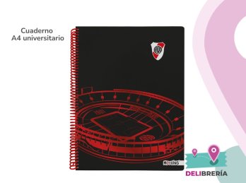 CUADERNO 29,7 MOOVING TAPA SEMIRÍGIDA D 80 HOJAS RAYADO RIVER PLATE