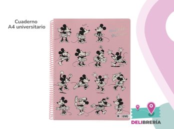 CUADERNO 29,7 MOOVING TAPA SEMIRÍGIDA D 80 HOJAS RAYADO MINNIE