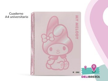 CUADERNO 29,7 MOOVING TAPA SEMIRÍGIDA D 80 HOJAS RAYADO MY MELODY