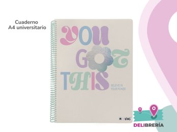 CUADERNO 29,7 MOOVING TAPA SEMIRÍGIDA D 80 HOJAS RAYADO COOL