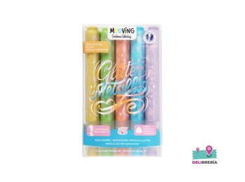 RESALTADOR MOOVING COLORING X 5 GLITTER