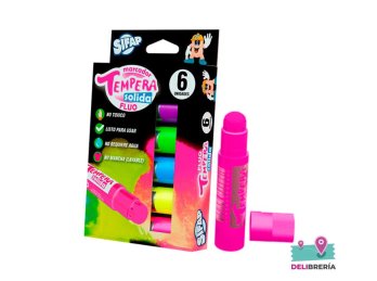 TEMPERA SOLIDA FLUO X 6