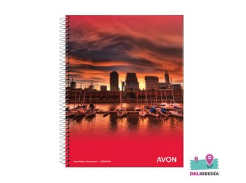 CUADERNO 16 X 21 AVON 84 HOJAS RAYADO ESPIRAL