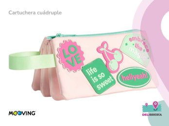 CARTUCHERA CUÁDRUPLE MOOVING PINK