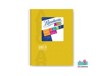CUADERNO 21 X 27 RIVADAVIA ABC TIPO VINILO AMARILLO 60 HOJAS RAYADO ESPIRAL